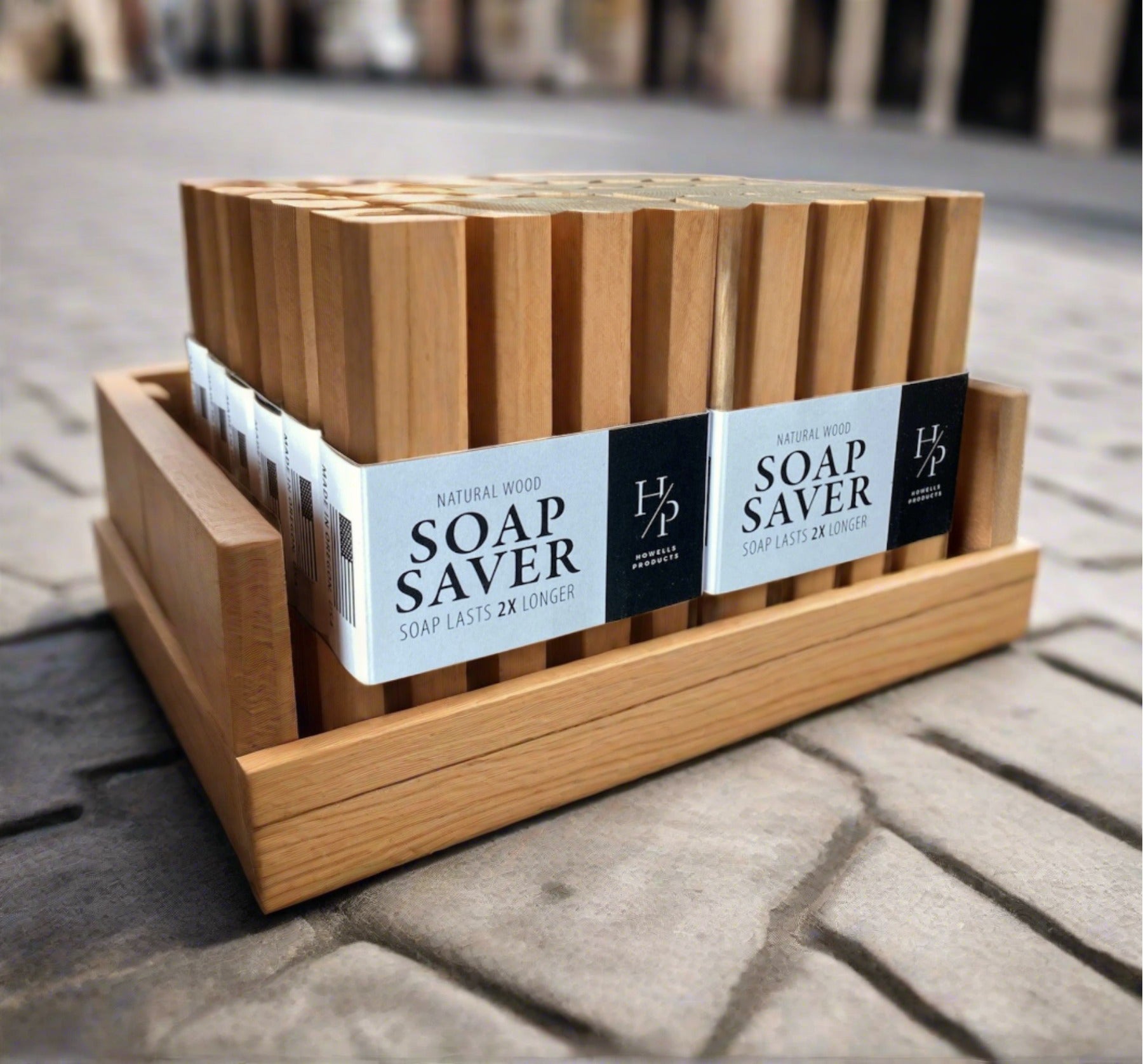12 Pack Retail Ready Alder Boardwalk Style Soap Dish + Display