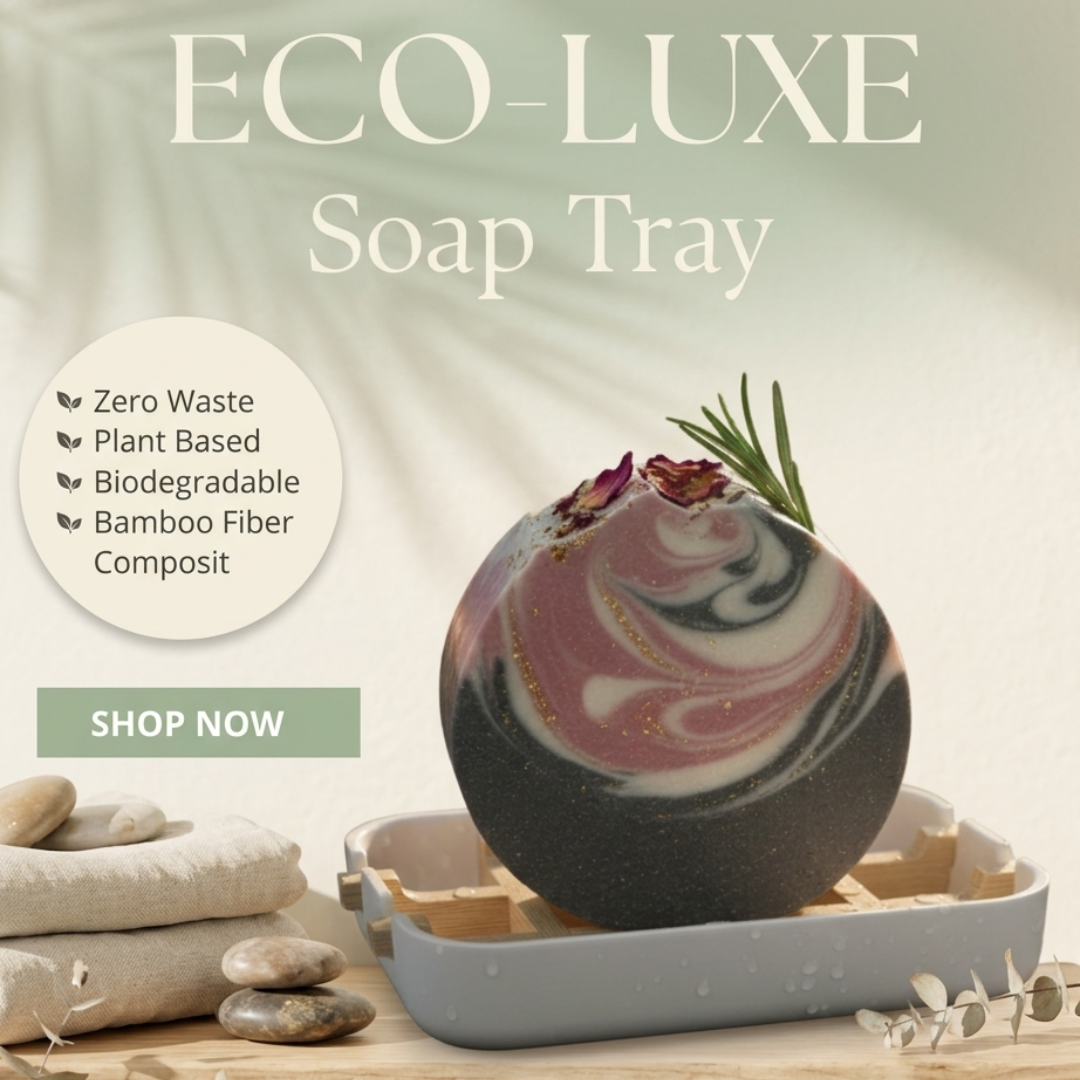 Eco-Luxe Zero Waste Biodegradable Soap Tray- Bamboo Fiber Composite