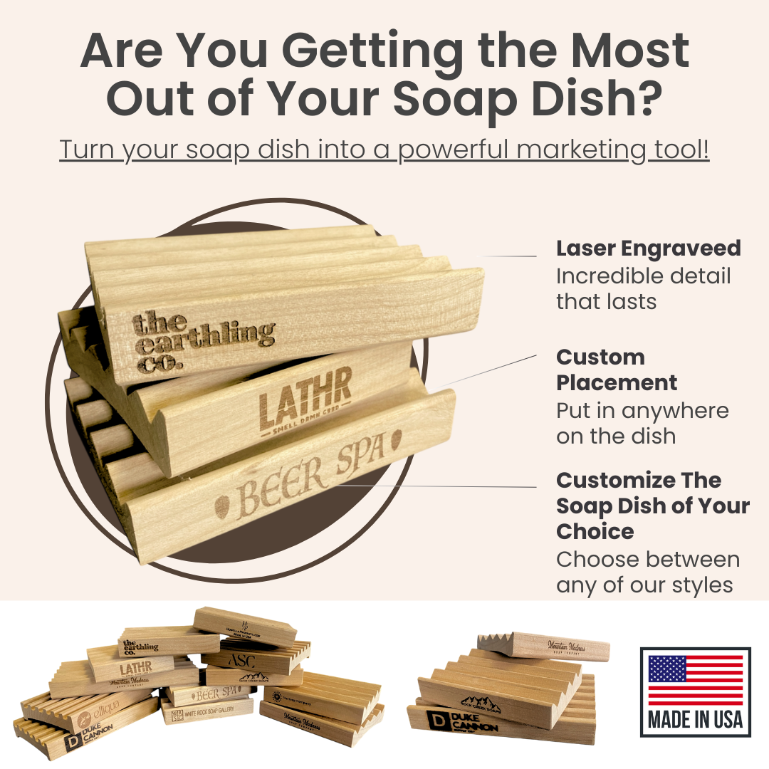 Custom Engraved Natural Wood Soap Dishes