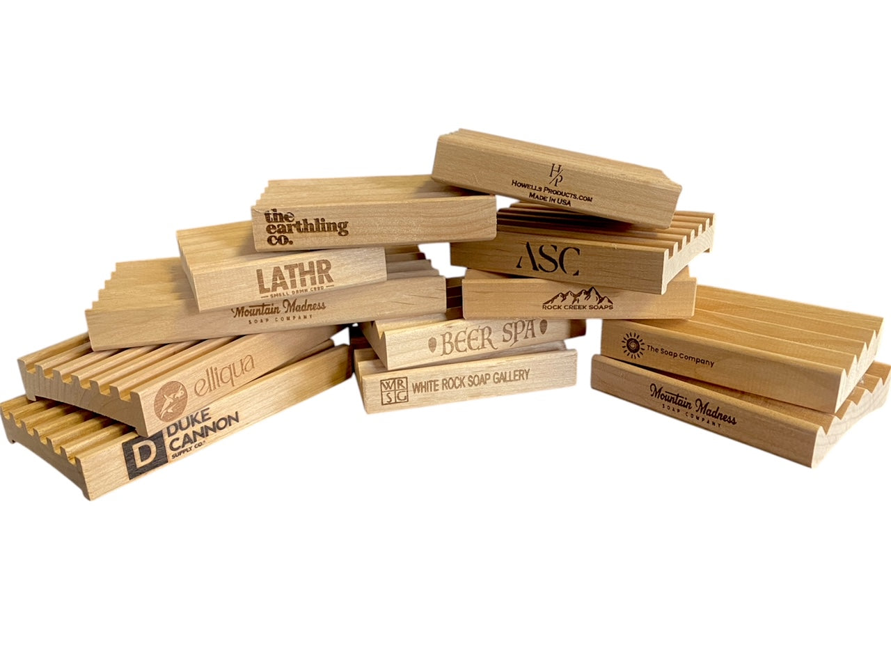Custom Engraved Natural Wood Soap Dishes