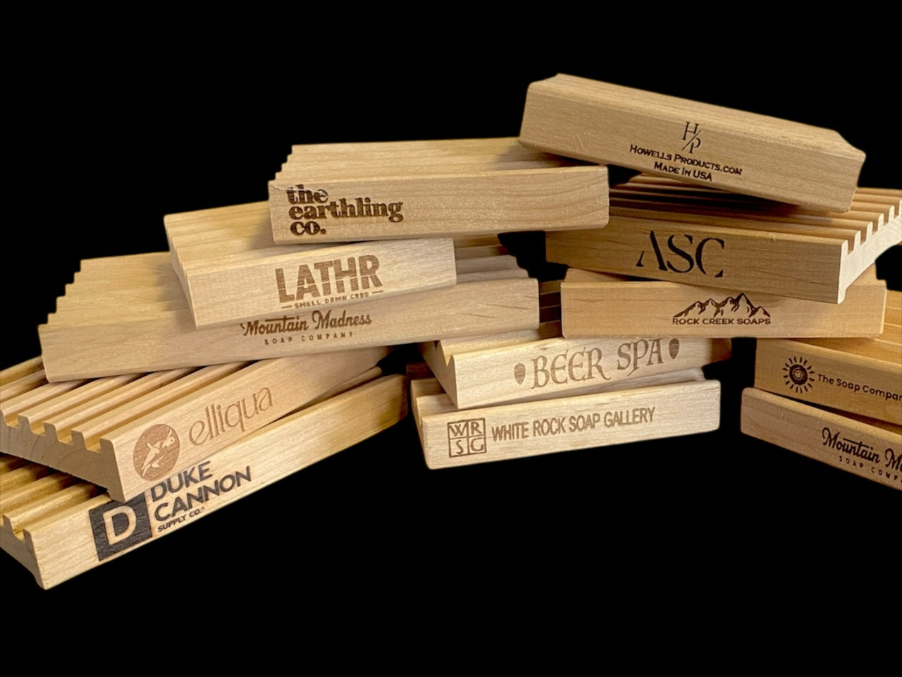 Custom Engraved Natural Wood Soap Dishes