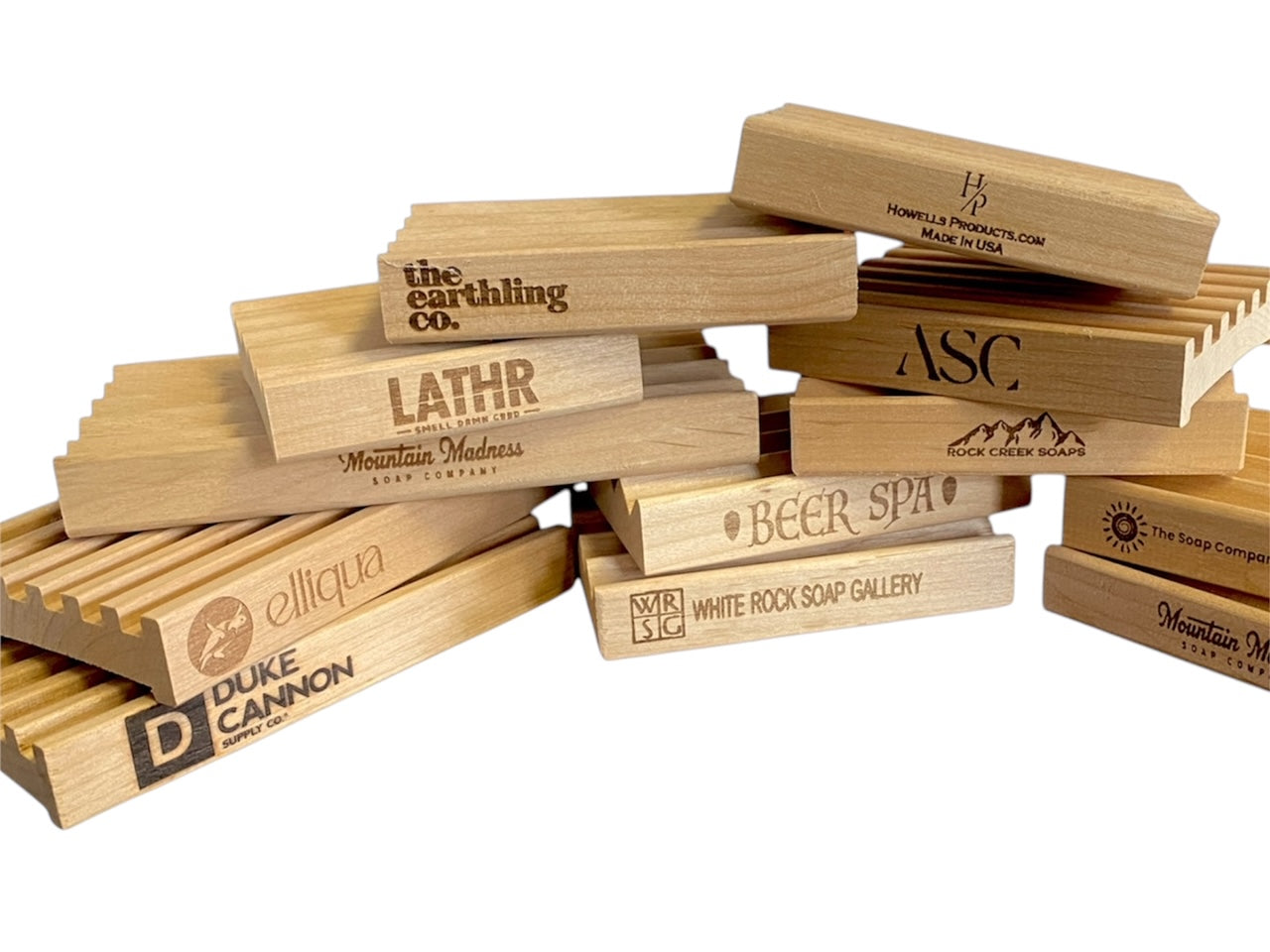 Custom Engraved Natural Wood Soap Dishes