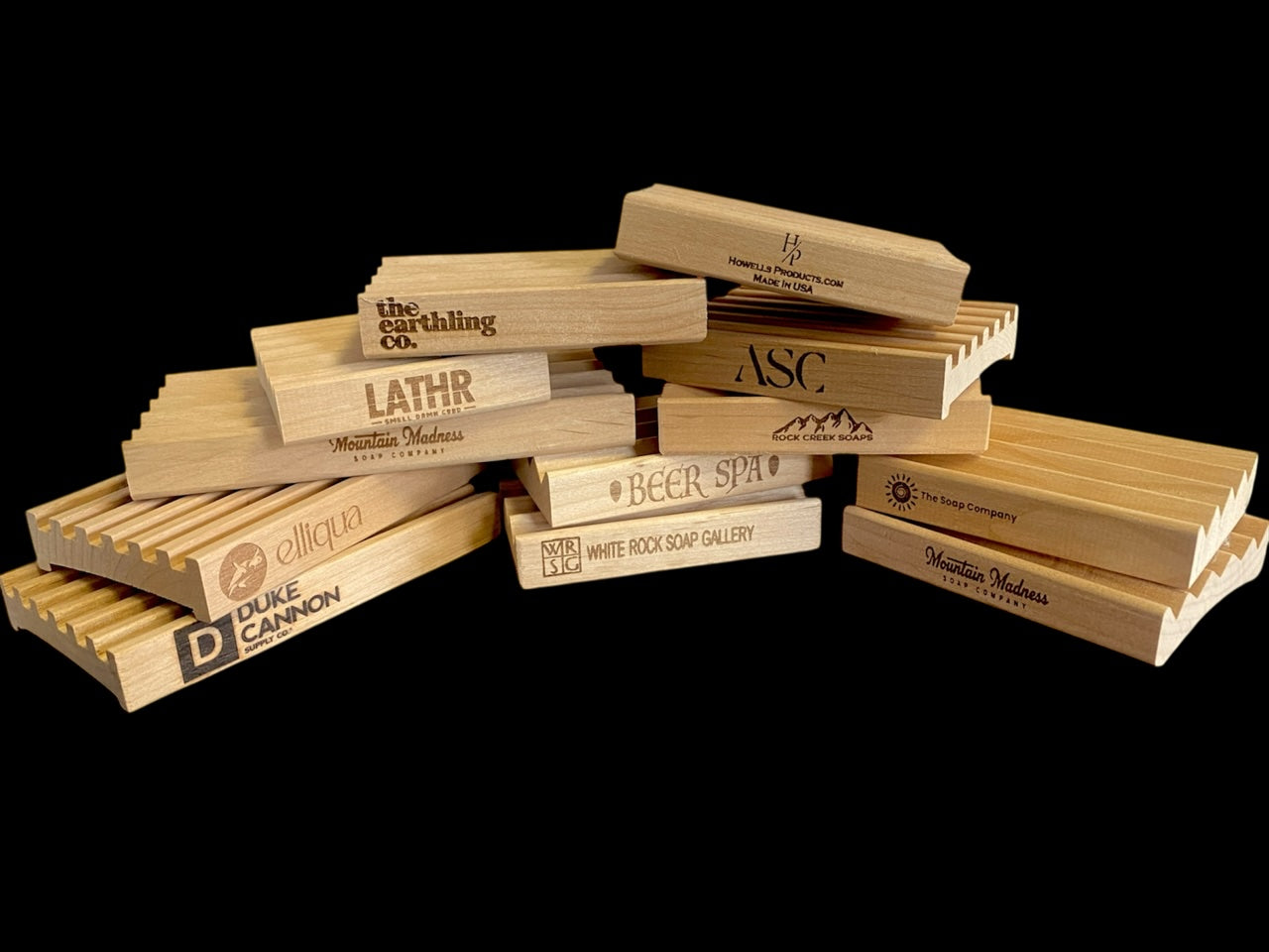 Custom Engraved Natural Wood Soap Dishes