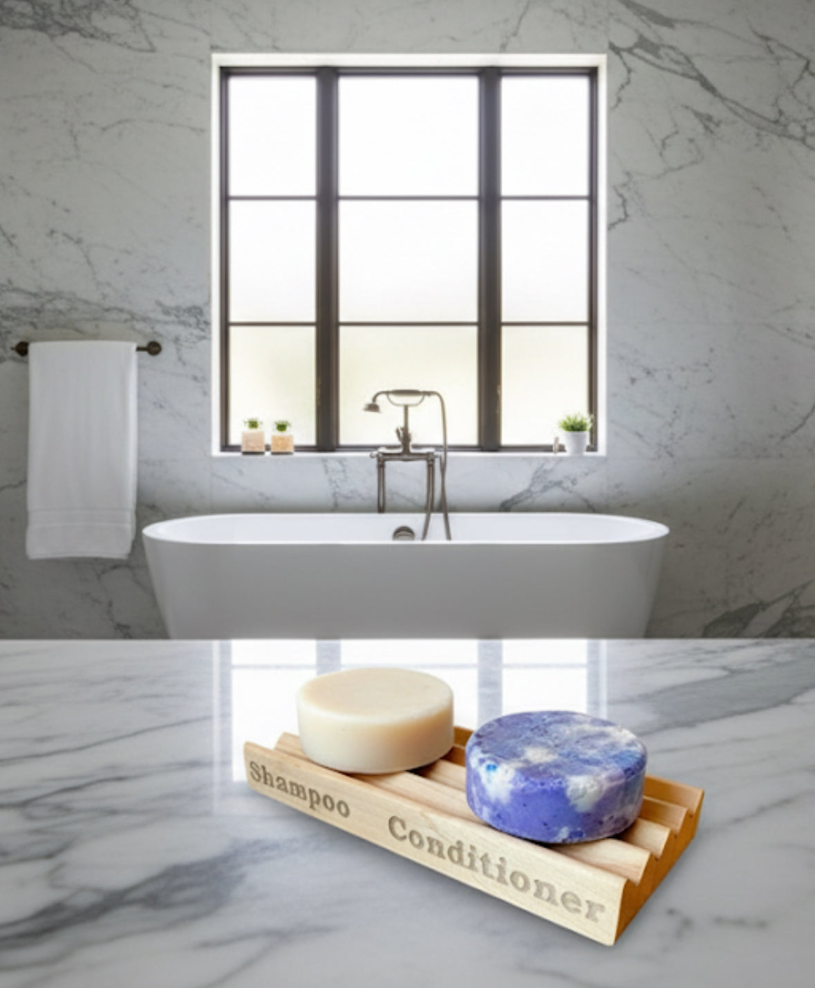 "Shampoo/Conditioner" Soap Dish