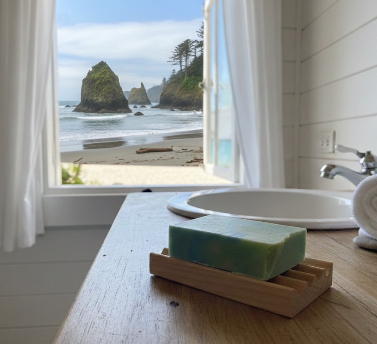 5" Alder Boardwalk Style Soap Dish