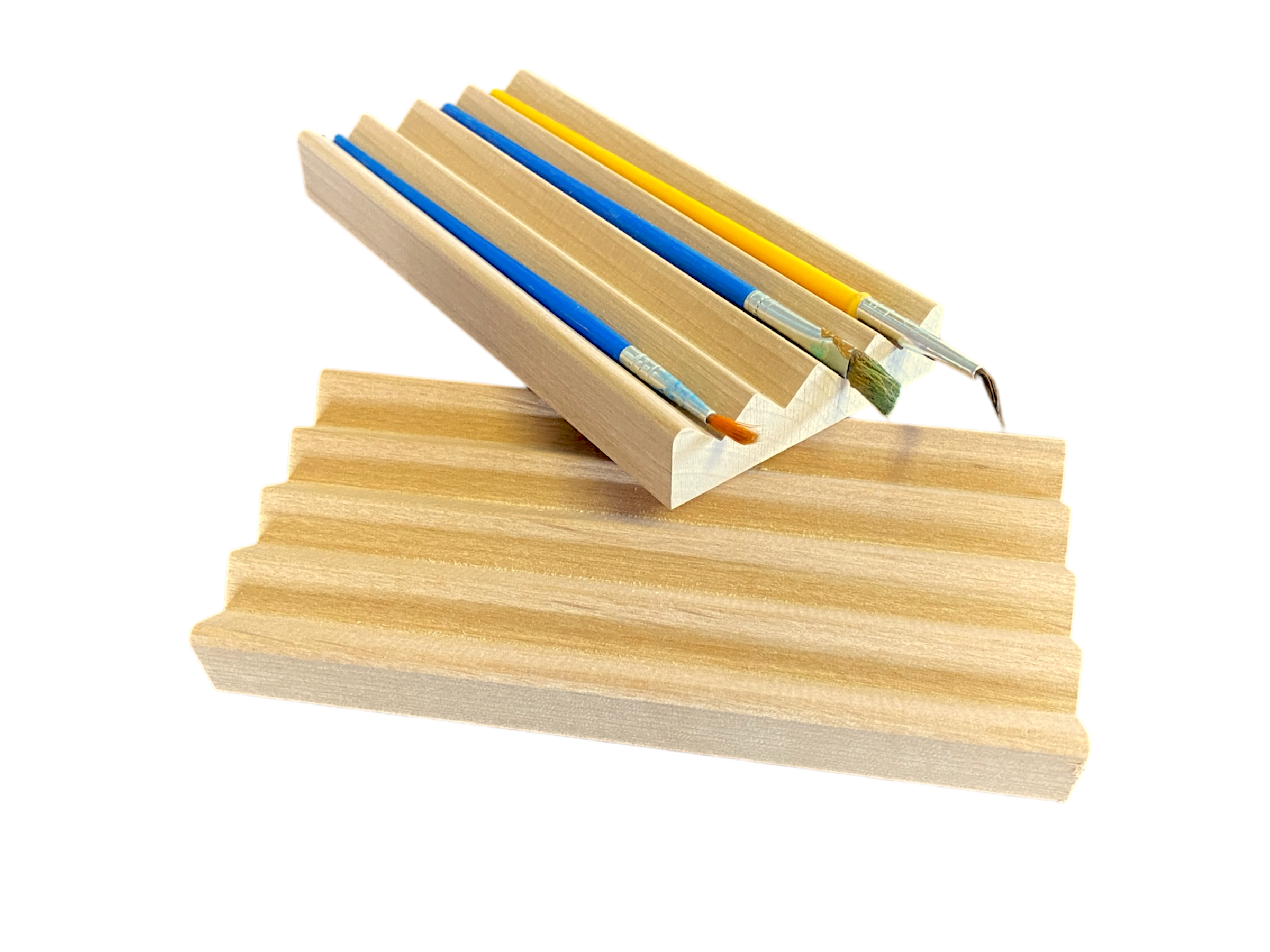 Large Natural Red Alder Paint Brush Rest