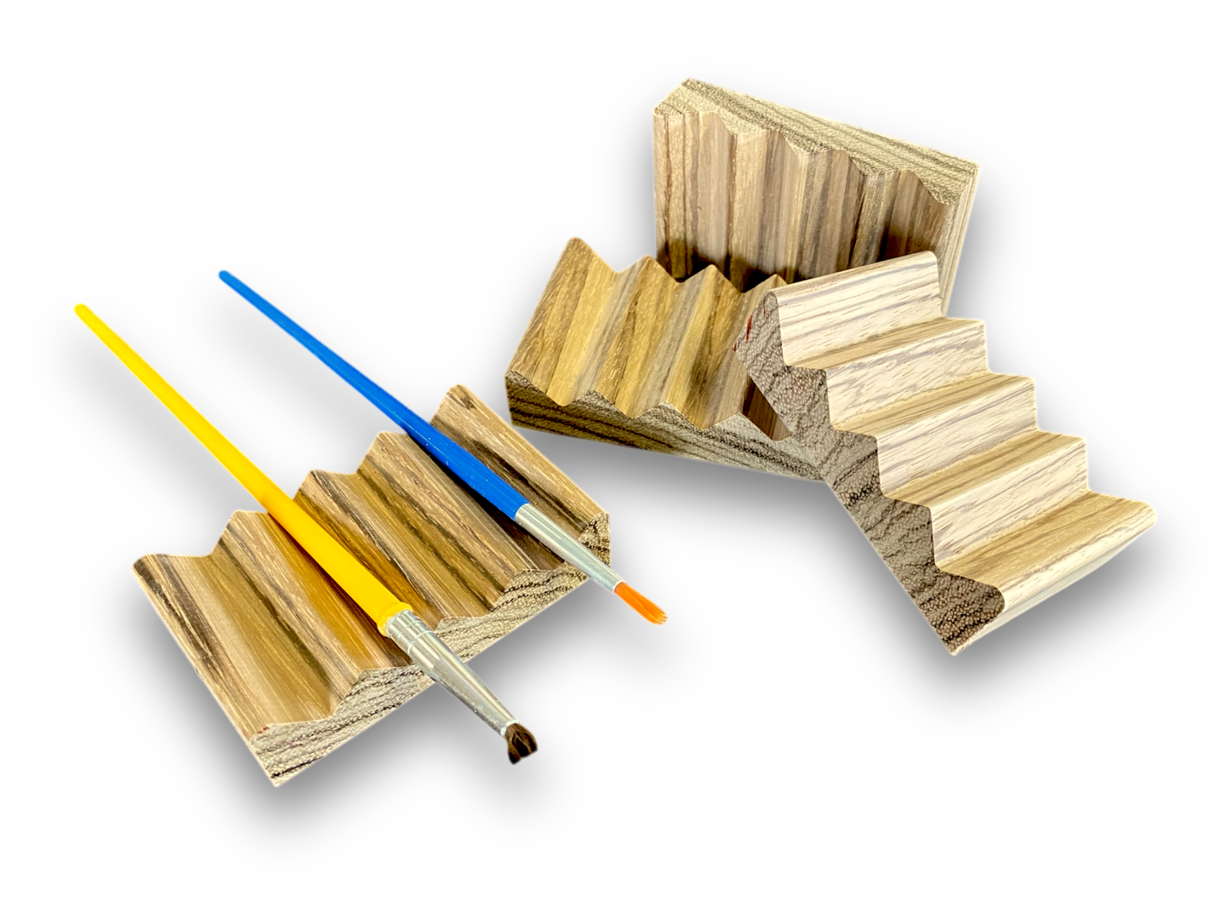 Zebra Wood Paint Brush Rest