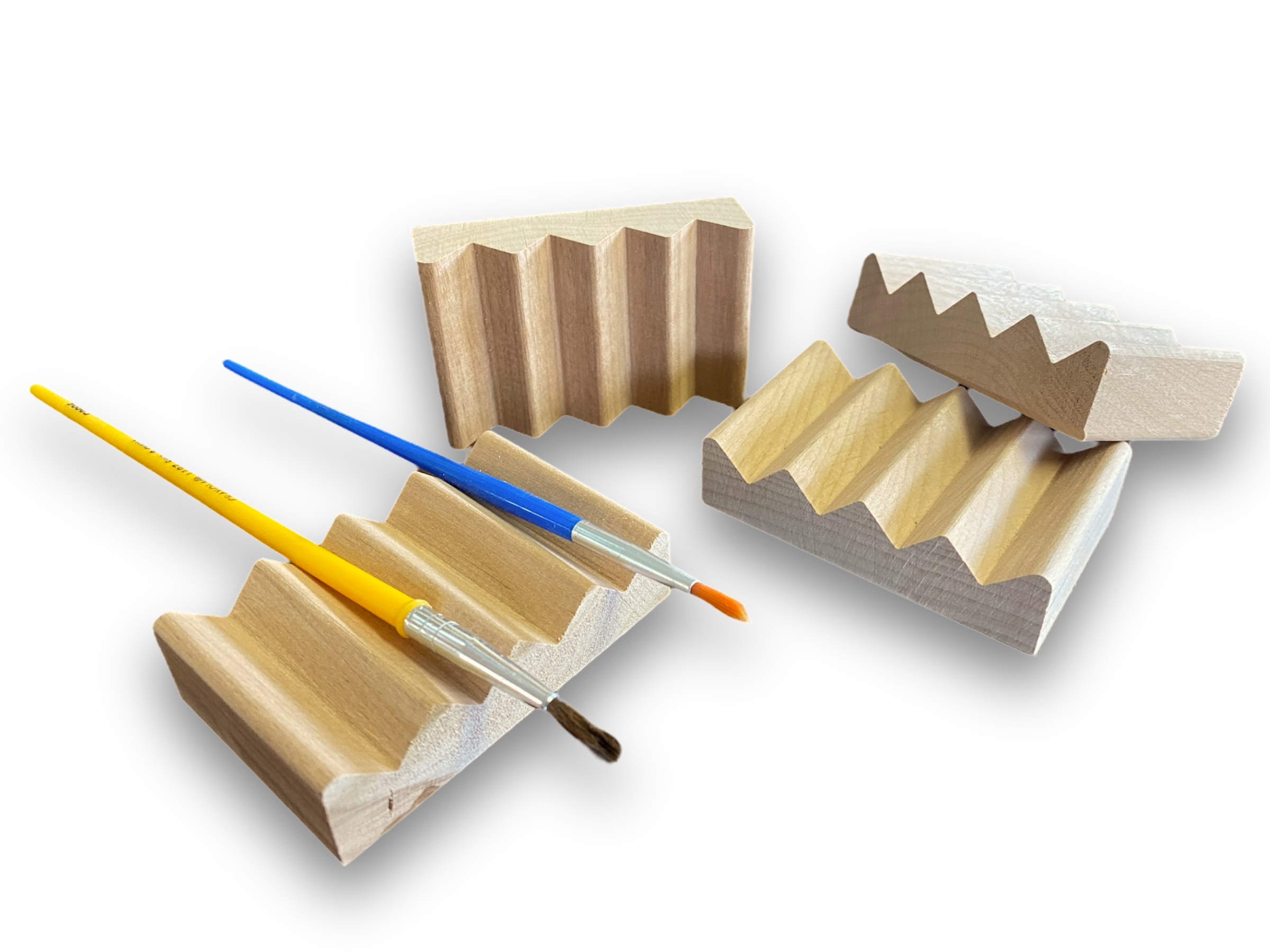 Natural Red Alder Paint Brush Rest