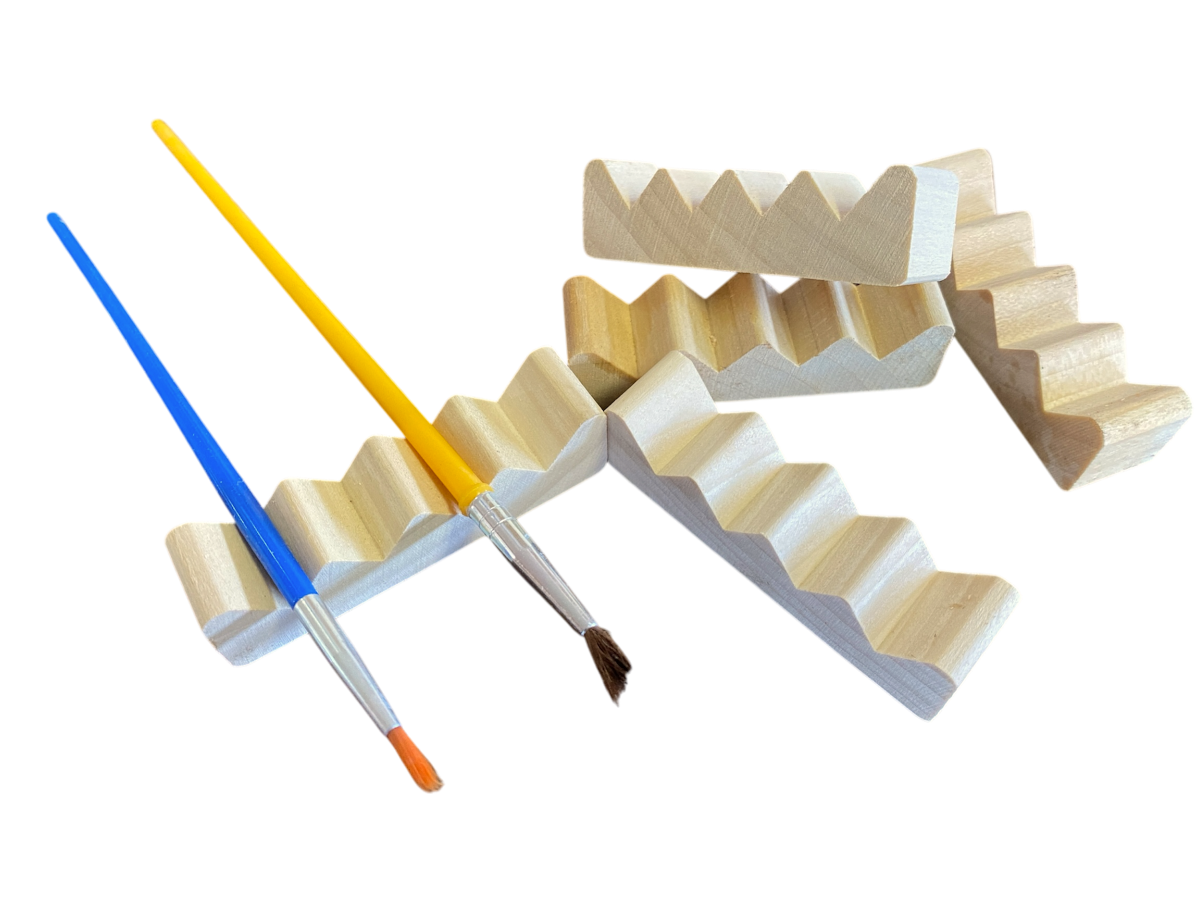 Natural Poplar Paint Brush Rest