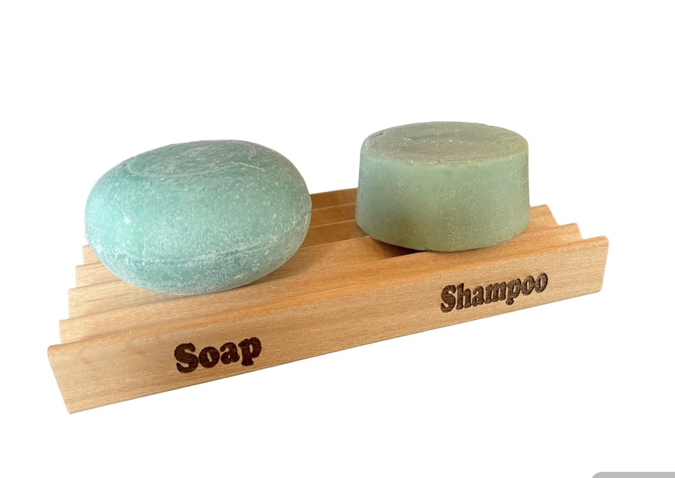 Labeled "Soap/Shampoo" Soap Dish