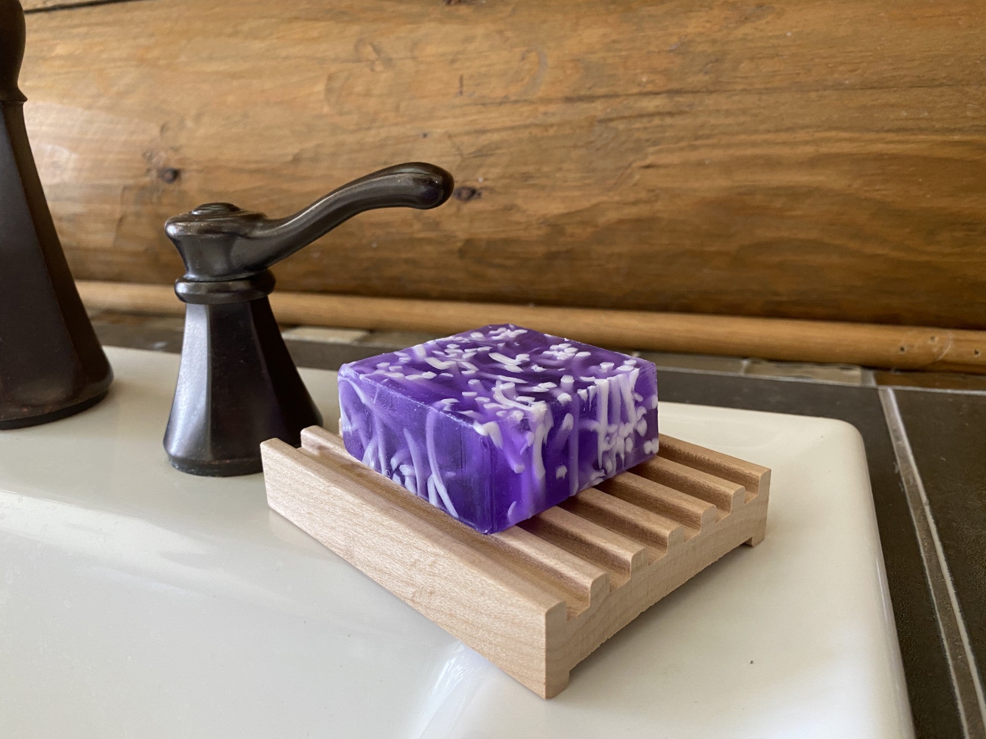 4" Alder Battlement Style Soap Dish