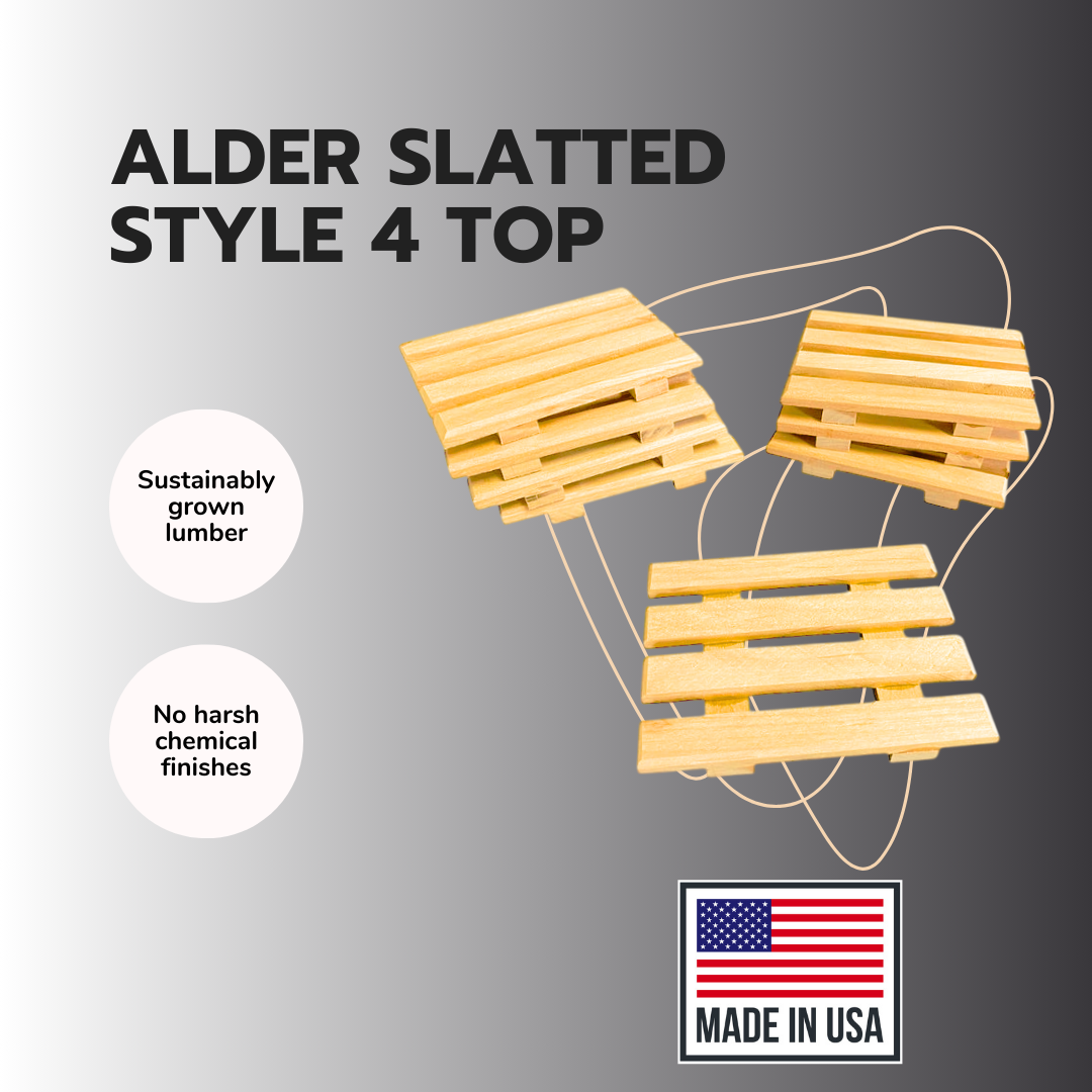 Alder Slatted Style 4 Top Soap Saver