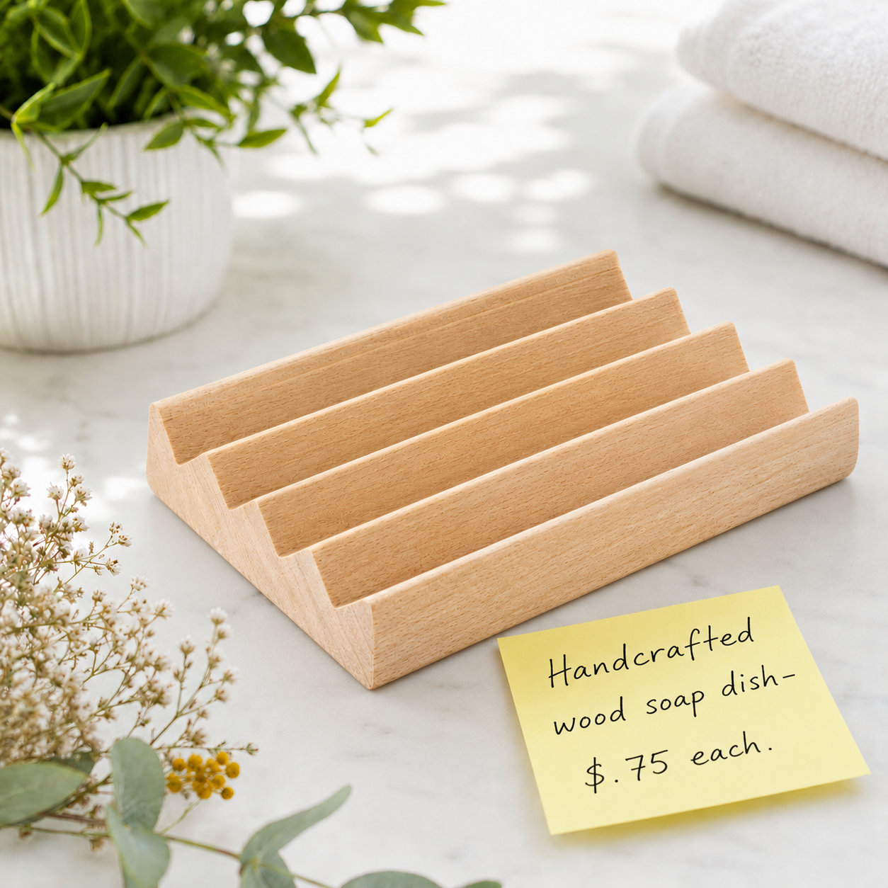 $.75 Soap Dishes!- Alder Natural Wood Soap Dish
