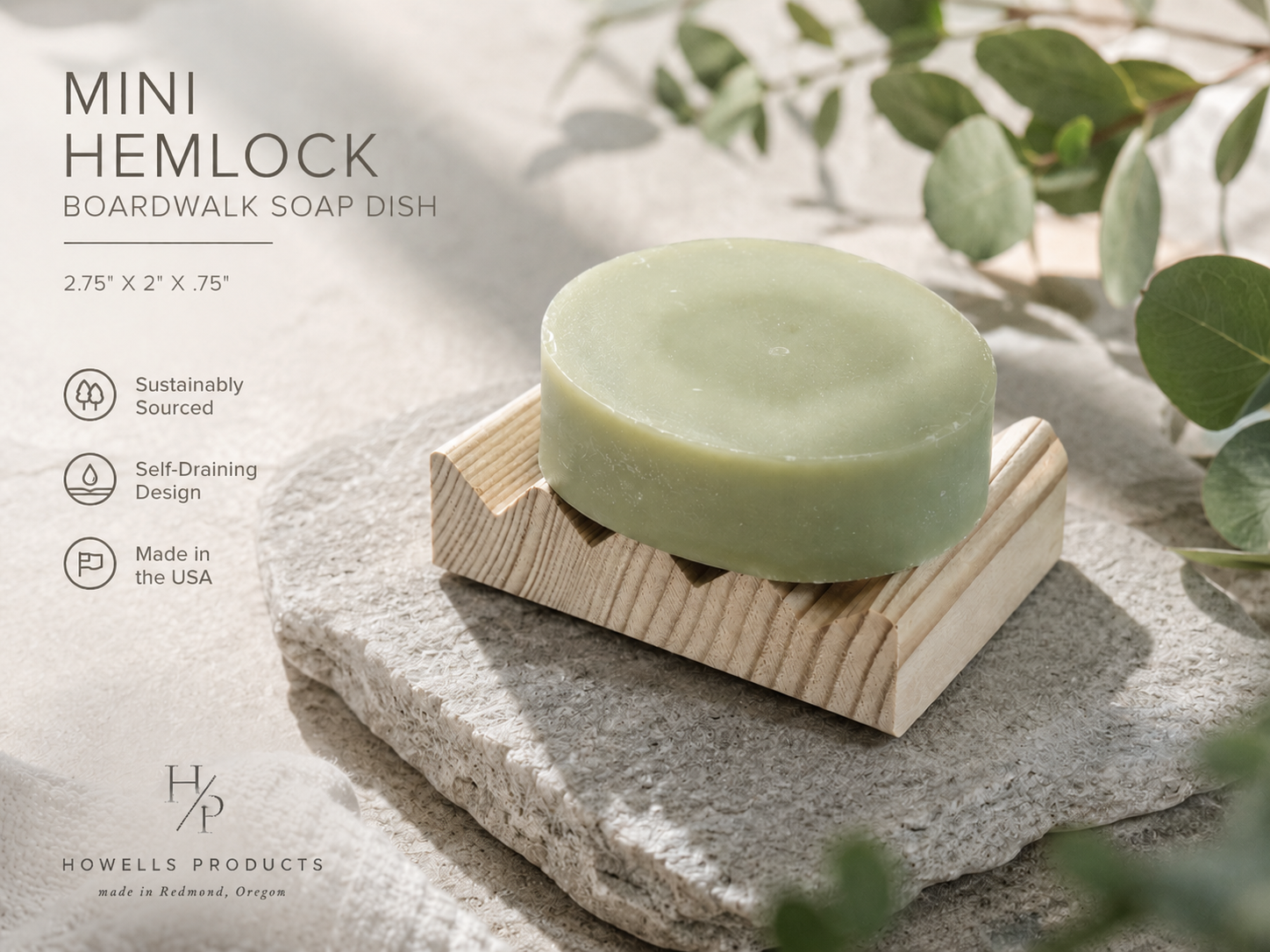 Mini Natural Hemlock Boardwalk Style Soap Dish