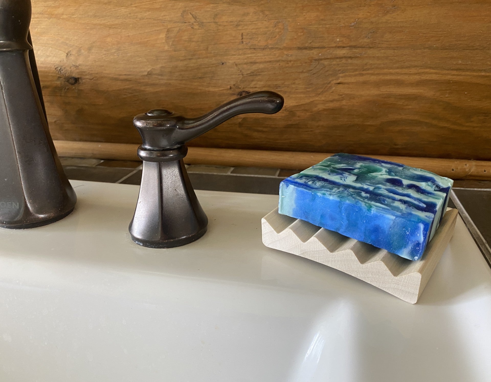 Alder Wood Soap Dish- Vertical Channel