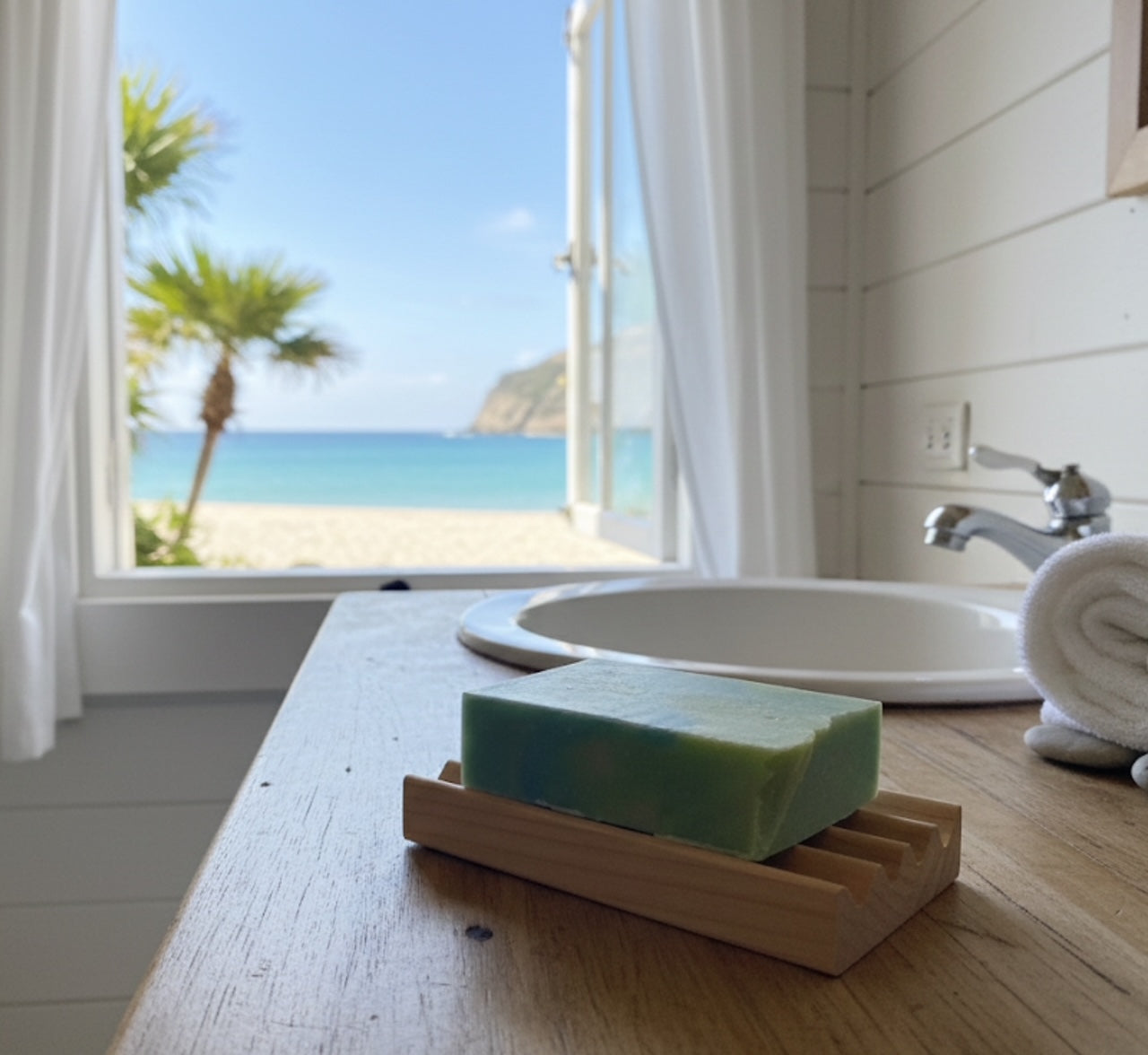 5" Alder Boardwalk Style Soap Dish