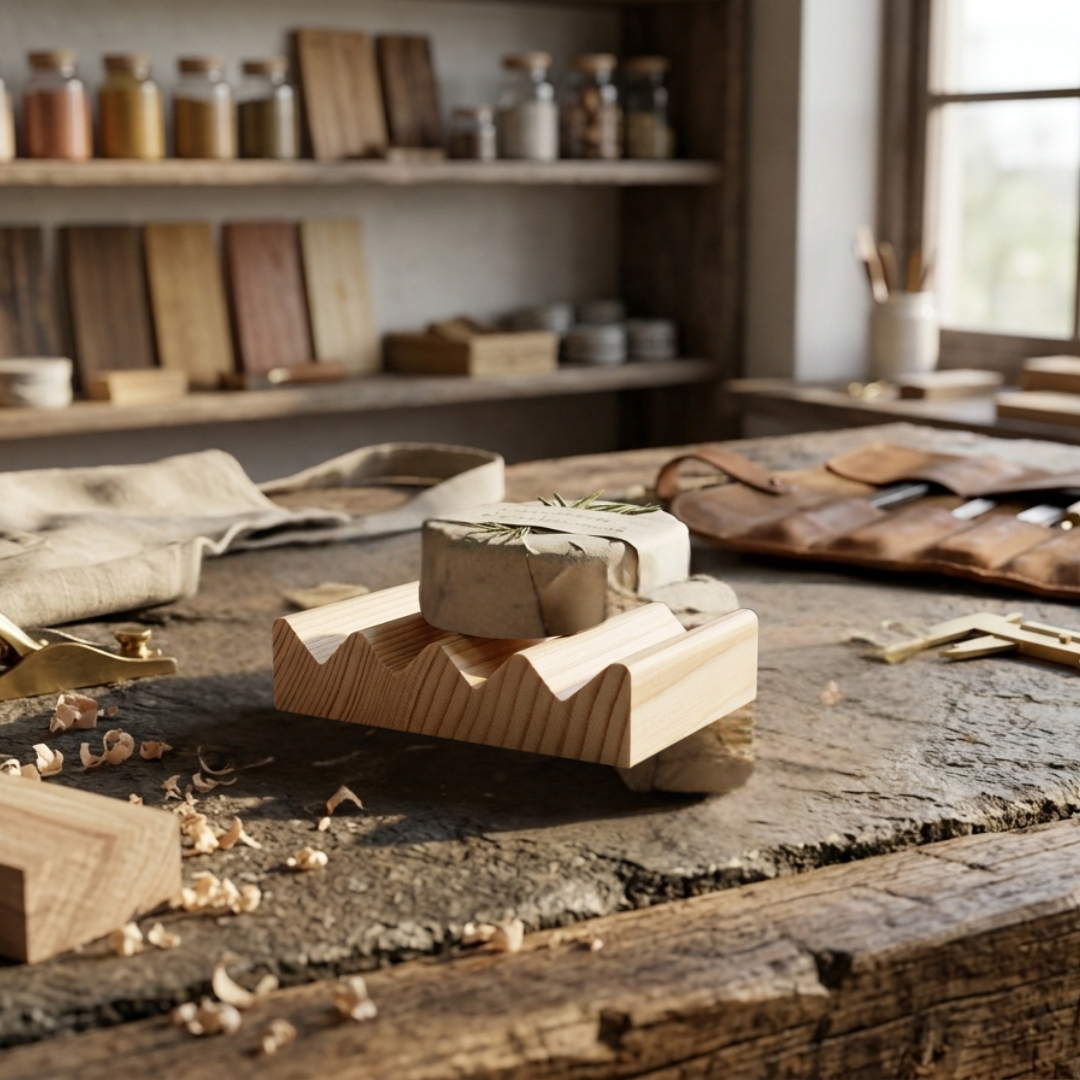 Mini Natural Hemlock Boardwalk Style Soap Dish