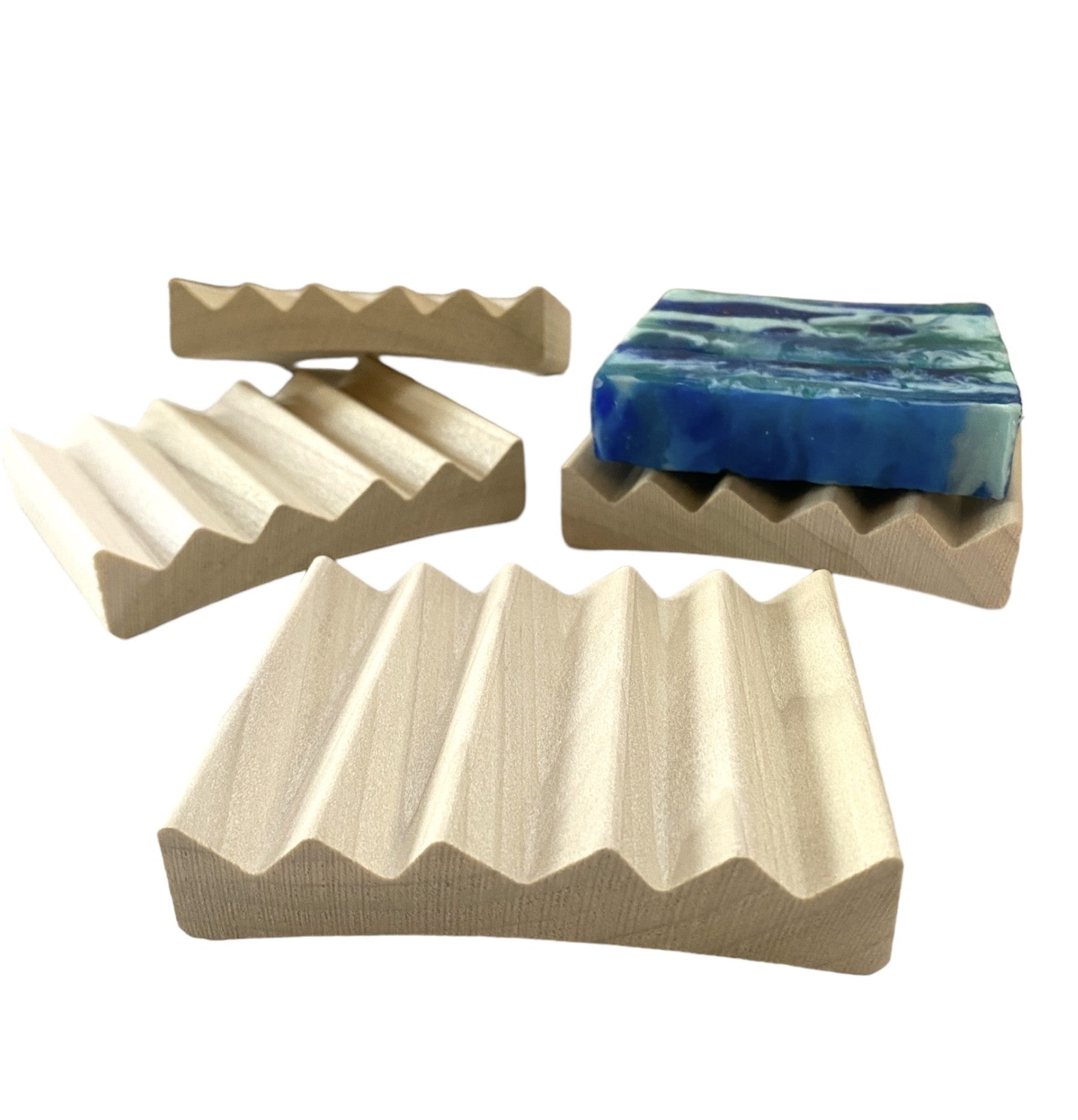 Alder Wood Soap Dish- Vertical Channel