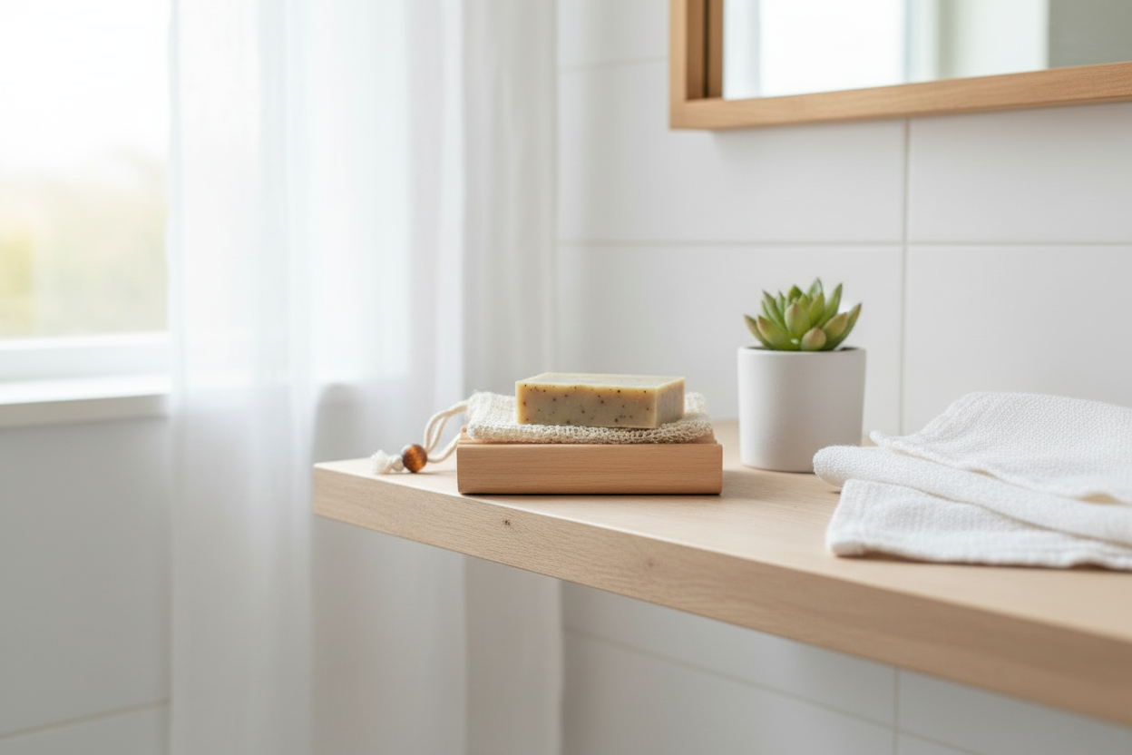 Lifestyle - wooden shelf with sisal